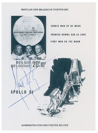 Lot #432 Astronaut Sieger Stamps: A complete set of Sieger stamps, featuring Armstrong, Swigert, and four Mercury astronauts - Image 1