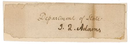 Lot #2 John Quincy Adams Signature