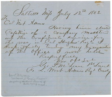 Lot #355 Confederate Generals: A quartet of Confederate generals accept a junior officer?s 1862 resignation - Image 1