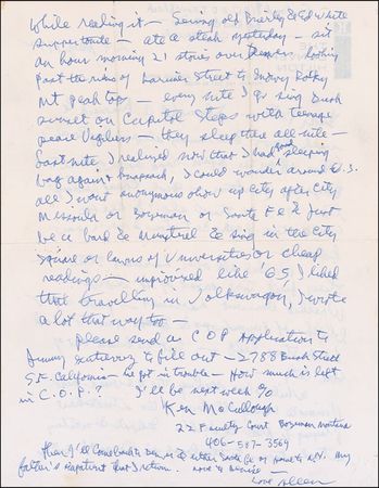 Lot #544 Allen Ginsberg: In a scarce handwritten letter, the beat poet remembers Kerouac - Image 2