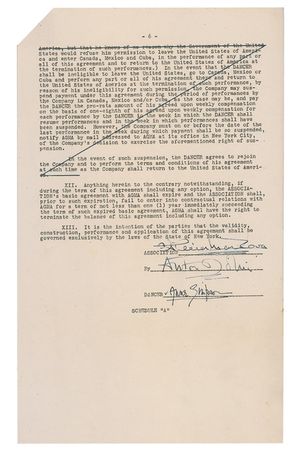 Lot #1235 Alicia Markova Signed Document - Image 2