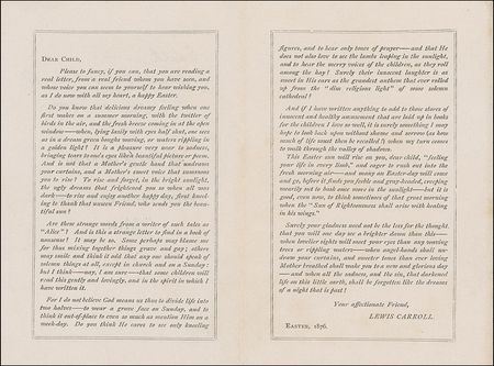 Lot #537 Charles L. Dodgson: Lewis Carroll presents a young girl with an ?Easter Greeting to every child who loves Alice? - Image 2