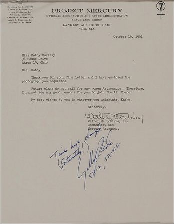 Lot #169 Wally Schirra and Sally Ride - Image 2