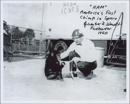 Lot #130 Guenter Wendt and Ham the Chimp - Image 1