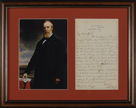 Lot #57 Rutherford B. Hayes: President Hayes bids farewell to a valued staffer as he leaves the White House - Image 1