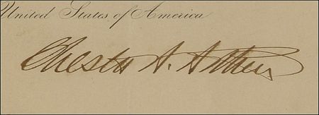 Lot #7 Chester A. Arthur: President Arthur appoints Samuel Colt?s nephew to the Circuit Court - Image 2