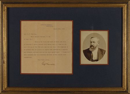 Lot #53 Benjamin Harrison: Compelling correspondence from Harrison in the heat of the riveting presidential race of 1892 - Image 1