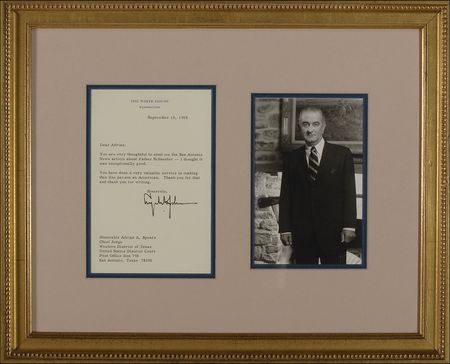 Lot #70 Lyndon B. Johnson: LBJ celebrates ?exceptionally good? news from a dear friend in his hometown of Stonewall - Image 1