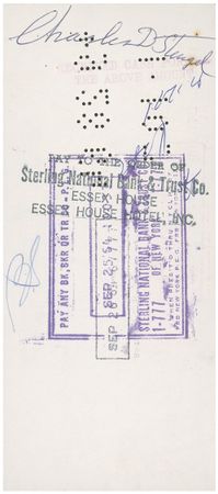 Lot #1732 Casey Stengel Check - Image 3