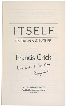 Lot #219 DNA: Francis Crick Book - Image 1