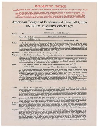 Lot #1595 Will Harridge Signed Document - Image 1