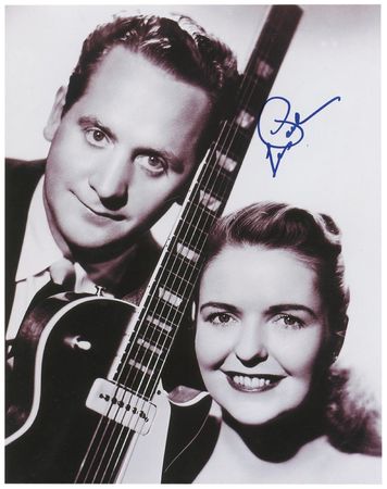 Lot #920 Les Paul Signed Photograph and Pickguard - Image 1