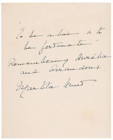 Lot #1275 Martita Hunt Signed Note - Image 2