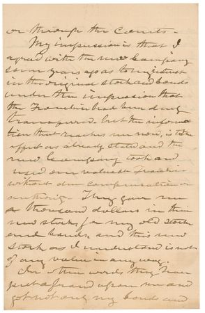 Lot #372 James Longstreet: ?They have put a fraud upon me and got not only my bonds and stock but this valuable Franchise which could not have been had otherwise at half a million dollars? - Image 2