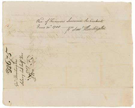 Lot #210 Declaration of Independence: Samuel Huntington: Huntington signs for half his annual salary as Governor of Connecticut - Image 2