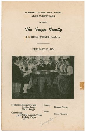 Lot #1005 Von Trapp Family Program - Image 1