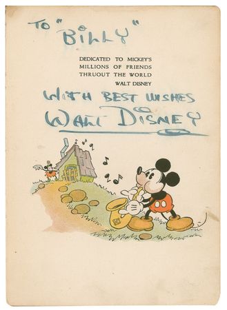 Lot #657 Walt Disney: Extremely rare ?block letter? Disney signed Mickey Mouse book - Image 1