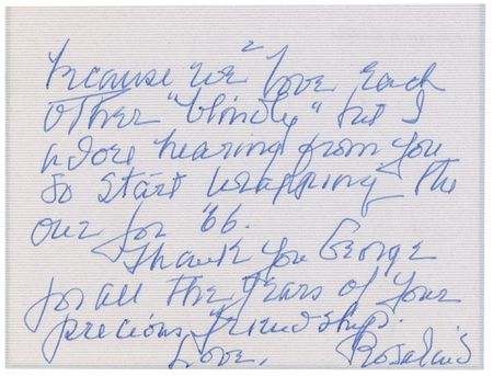 Lot #1405 Rosalind Russell: “We are mad to send each other gifts because we love each other ‘blindly’” - Image 2