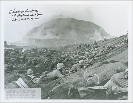 Lot #366 Iwo Jima: Charles Lindberg Signed Photographs - Image 2