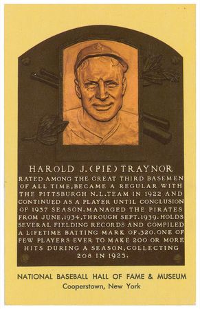 Lot #1734 Pie Traynor Hall Of Fame Card - Image 1