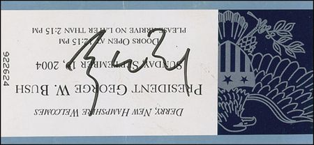 Lot #14 George W. Bush Ticket