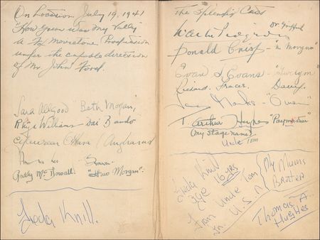 Lot #1273 How Green Was My Valley: The cast and crew of the Academy Award-winning How Green Was My Valley in an unbelievable presentation - Image 1