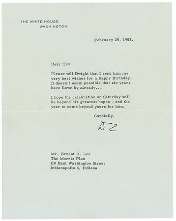 Lot #31 Dwight D. Eisenhower Typed Letter Signed