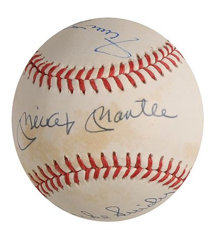Lot #1642 Mickey Mantle, Duke Snider, and Willie Mays Baseball - Image 1