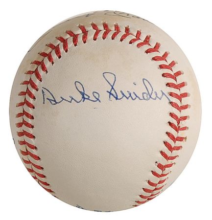 Lot #1642 Mickey Mantle, Duke Snider, and Willie Mays Baseball - Image 2