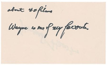 Lot #1253 Howard Hawks: ?Wayne is one of my favorites? - Image 2