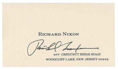 Lot #98. Richard Nixon Business Card