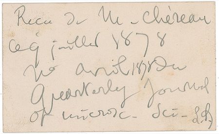 Lot #299 Louis Pasteur: Pasteur warmly conveys “1000 thanks” for a journal on microscopic science - Image 2