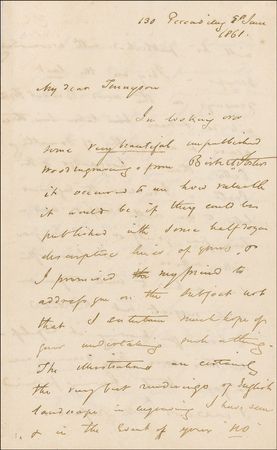 Lot #585 John Everett Millais Handwritten Letter Signed - Image 1