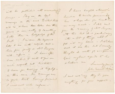 Lot #585 John Everett Millais Handwritten Letter Signed - Image 2