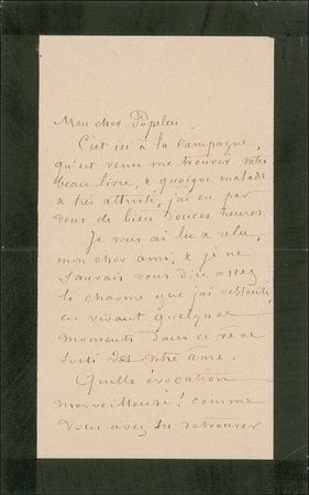 Lot #589 Gustave Moreau Handwritten Letter Signed - Image 1