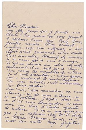 Lot #609 Georges Rouault Handwritten Letter Signed - Image 1