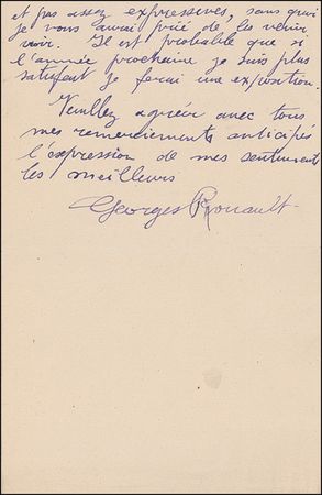 Lot #609 Georges Rouault Handwritten Letter Signed - Image 2