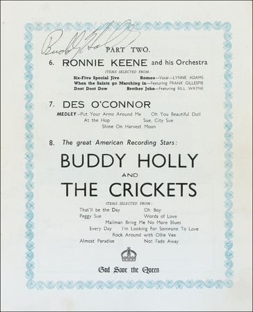 Lot #844 Buddy Holly: Coveted Holly signature from the trailblazer’s last year in rock - Image 1