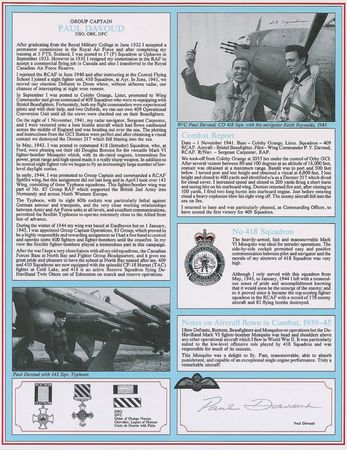 Lot #394 Royal Canadian Air Force Biographical Sheets - Image 1