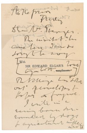 Lot #686 Edward Elgar Handwritten Letter Signed - Image 1