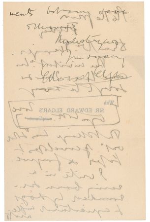 Lot #686 Edward Elgar Handwritten Letter Signed - Image 2