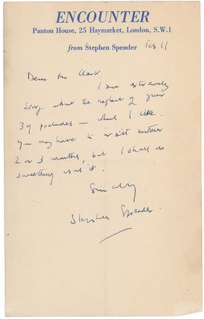 Lot #627 Stephen Spender - Image 1
