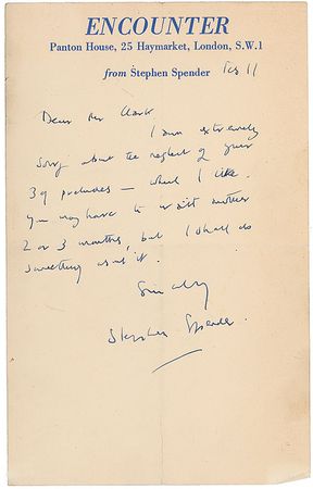 Lot #627 Stephen Spender - Image 2