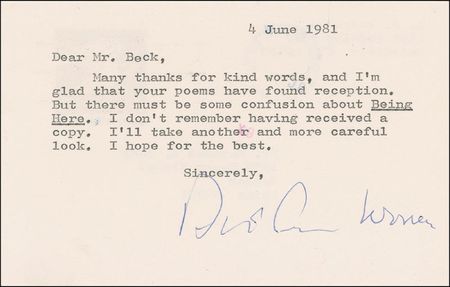 Lot #639 Robert Penn Warren Souvenir Typescript and Typed Letter Signed - Image 2