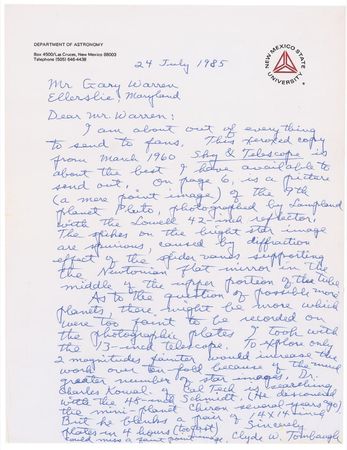 Lot #500 Clyde W. Tombaugh Letters - Image 2