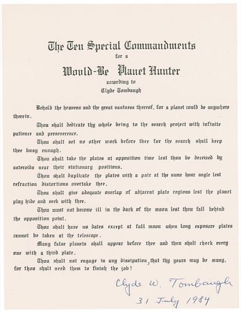 Lot #501 Clyde W. Tombaugh Ten Commandments - Image 2