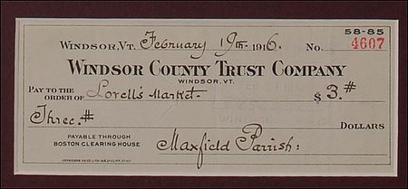 Lot #593 Maxfield Parrish Check - Image 2