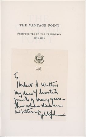 Lot #74 Lyndon B. Johnson: LBJ bestows his autobiography upon a loyal Tennessee supporter - Image 1