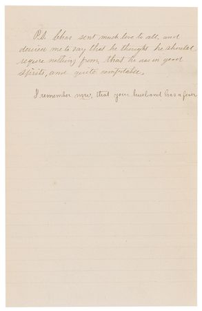 Lot #165 Clara Barton: Barton’s reassuring message to the parents of a Civil War soldier shot at Second Bull Run—an exceedingly scarce war-dated letter relating her hospital and battlefield visits - Image 3
