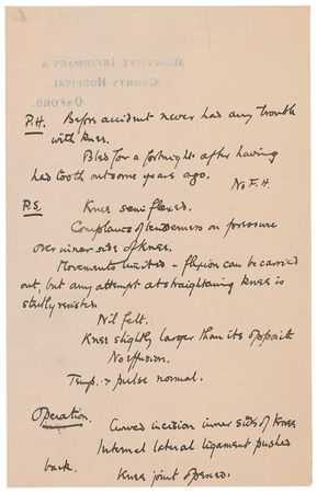 Lot #293 William Osler: Osler denotes “Hemophiliac” on surgical notes - Image 2